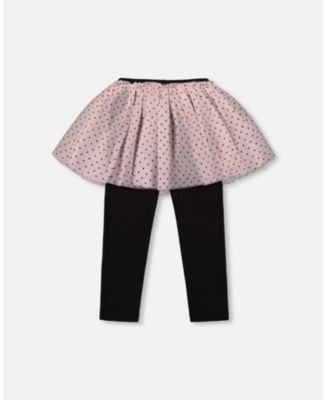Baby Girl Leggings with Tulle Skirt Pink and Black - Baby