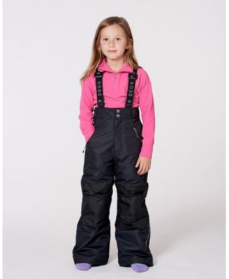 Kids Unisex Solid Play Snow Pants Black - Child