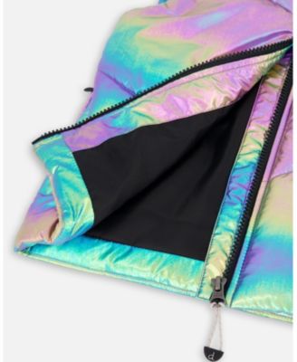 Girl Quilted Mid-Season Sleeveless Vest Metallic Multicolor - Toddler|Child