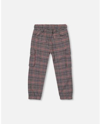 Baby Boy Plaid Cargo Pant Gray and Black - Baby