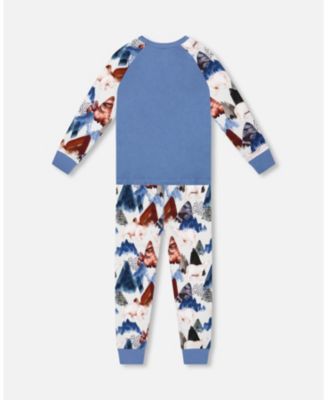 Boy Two-Piece Cotton Pajama Set White Bear Print - Toddler|Child