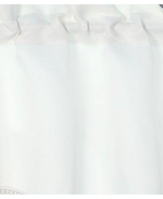 Luxurious Solid Colored Scalloped Rod Pocket Window Valance With Crystal Beaded Trim