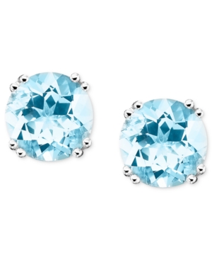 image of 14k White Gold Aquamarine Stud Earrings (3 ct. t.w.)