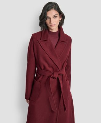 Women's Notch Collar Belted Wrap Coat
