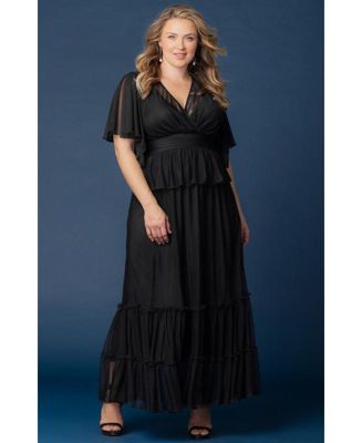 Plus Size Graceful Tiered Mesh Gown