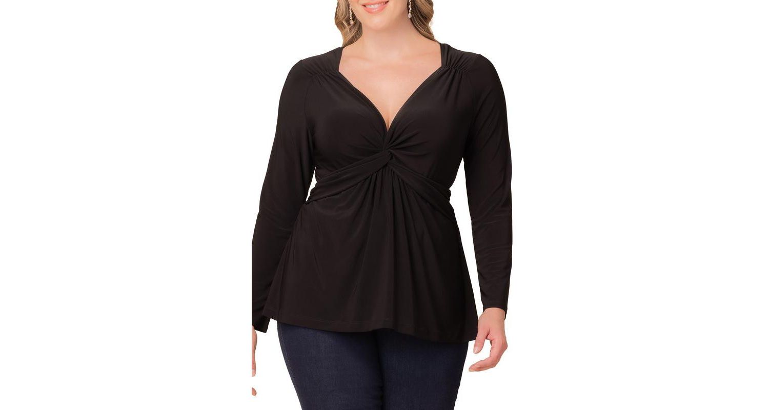 Plus Size Abigail Long Sleeve Twist Top