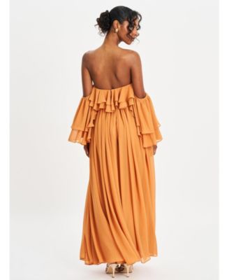 Women's Kaela Brickwork Off Shoulder Chiffon Maxi Dress
