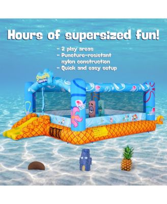 SpongeBob Inflatable Bounce House for Kids with Air Blower, Stakes & Repair Kit