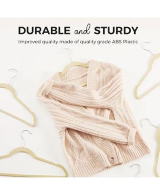 17.5 Inch Silver Hook Non-Slip Flocked Felt Hangers