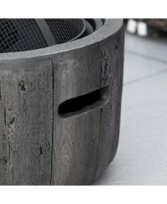 Fire Pit with Spark Screen and Poker, 18" Wood-burning Bowl,