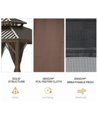 12 x 12 Hardtop Patio Gazebo, Netting Curtains,