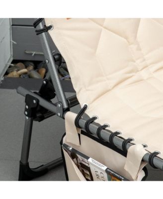 Outdoor Padded Folding Chaise Lounge Chair with Reclining,