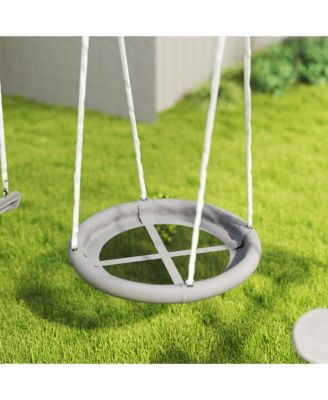 4-in-1 Kids Metal Swing Set for Backyard