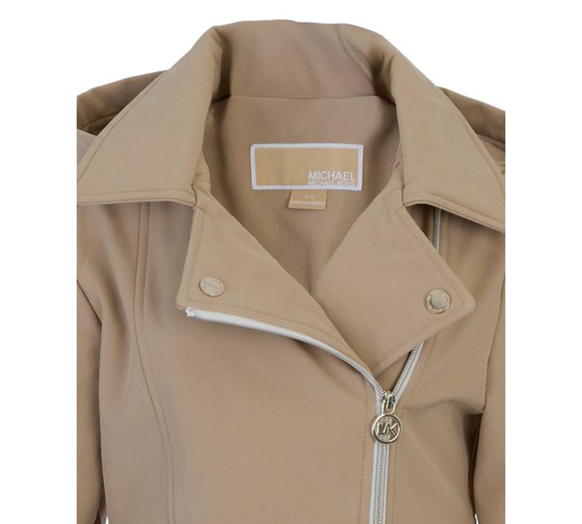 Michael Kors Big Girls Asymmetric Zip Softshell Jacket In Brown