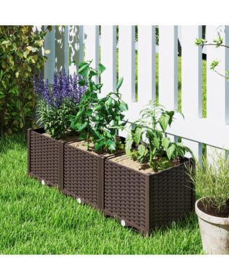 4 x 1 x 1 ft Plastic Garden Box w/Drainage Holes,