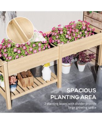 Raised Garden Bed, Wood Raised Planter with Liners,