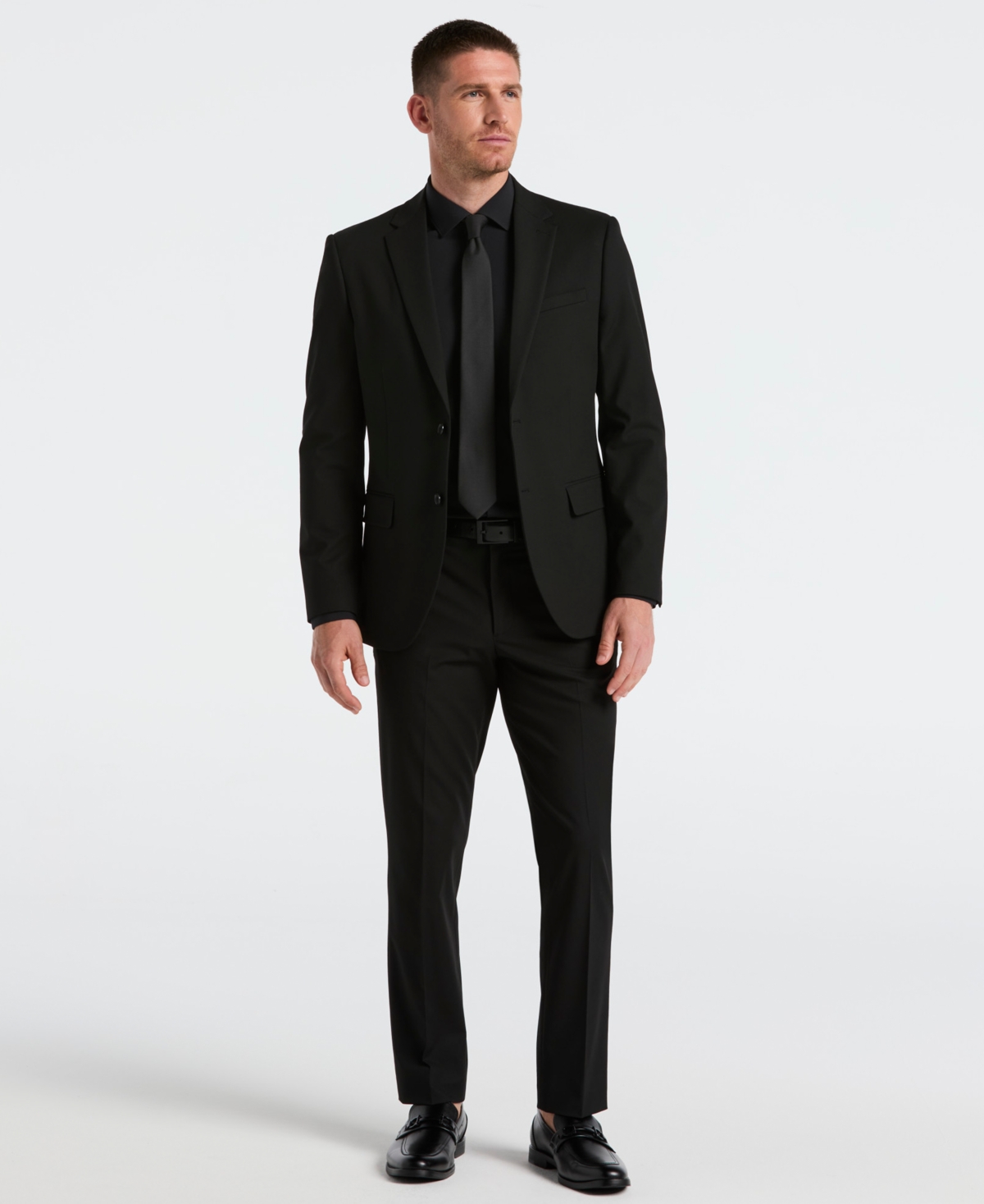 Perry Ellis Men's Dobby Louis Slim Fit Suit Pants In Black