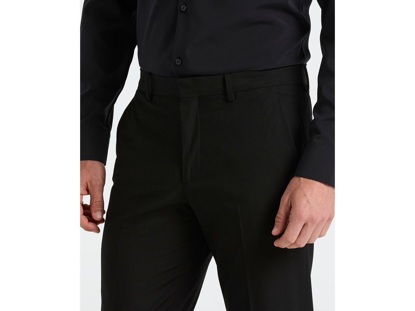 Мужские брюки Perry Ellis Dobby Louis Slim-Fit Suit, цвет: Чёрный — фото 2