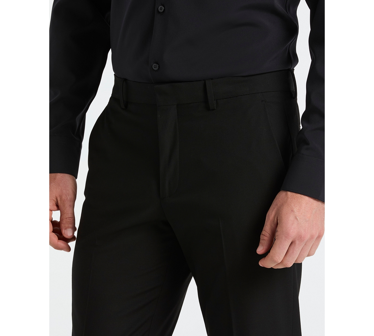 Perry Ellis Men's Dobby Louis Slim Fit Suit Pants In Black