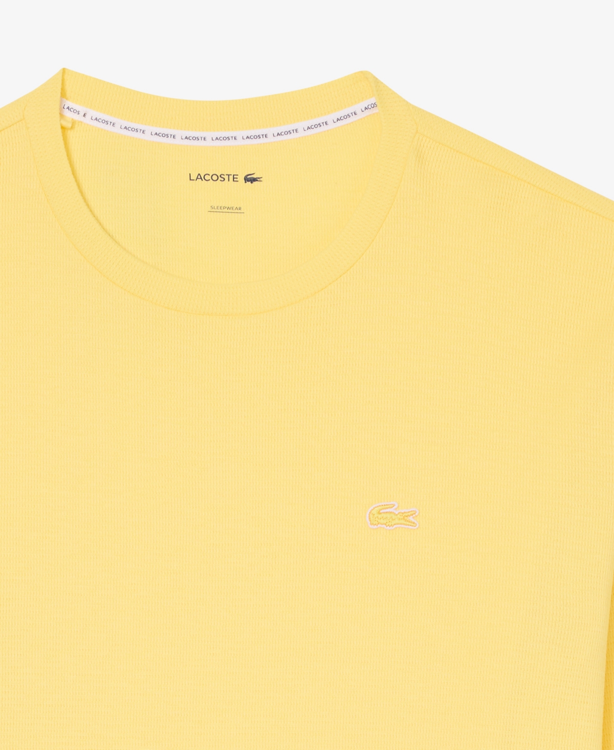 Lacoste Men's Waffle-knit Thermal Sleep Shirt In Yellow