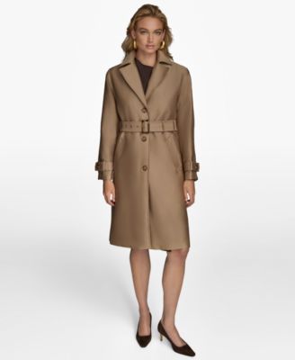 Women's Single-Breasted Belted Trench Coat