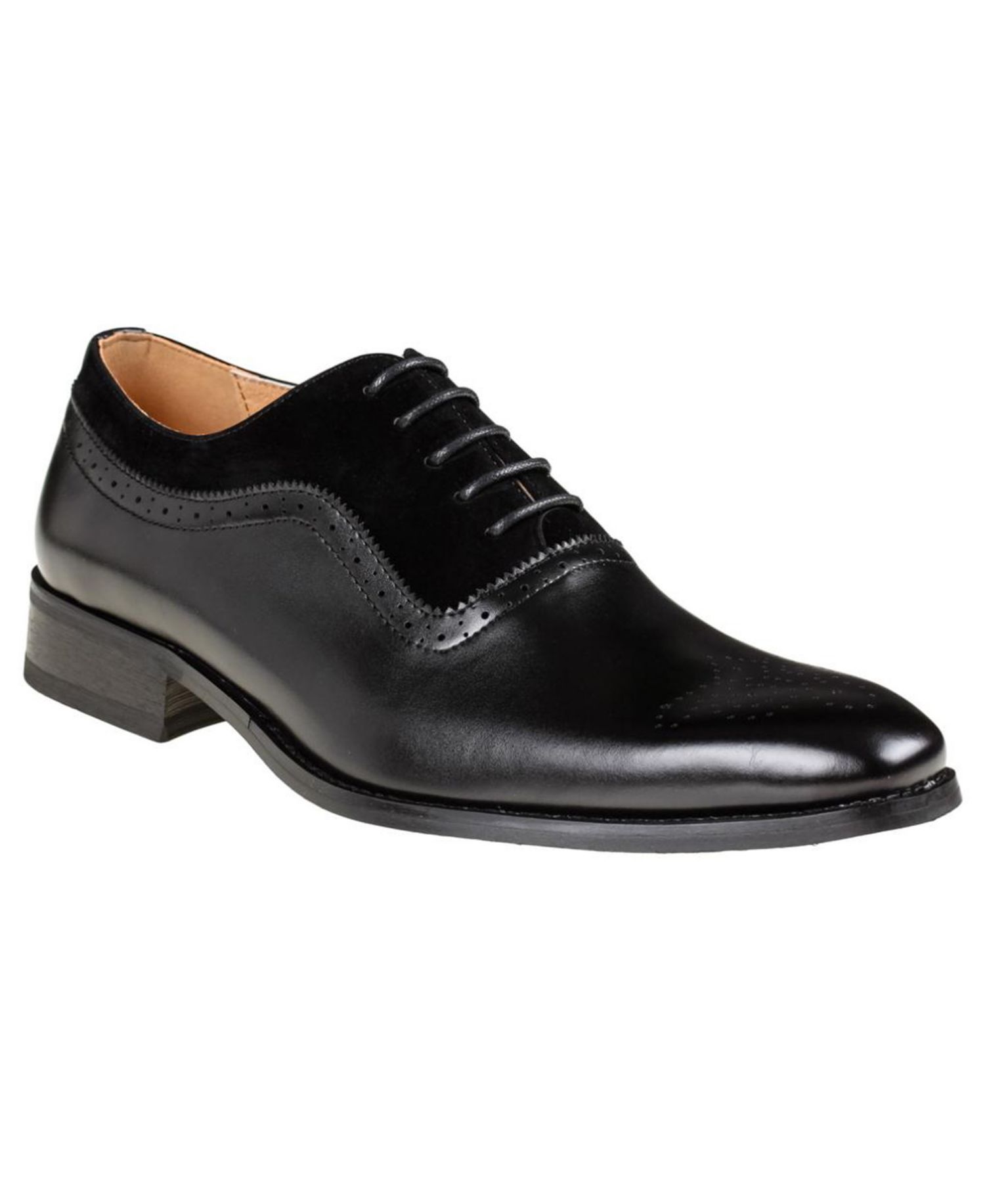 Men's Lace Up Medallion Toe Dress Shoes