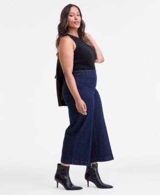 Plus Size Cropped Wide-Leg Pants, Macy's Exclusive
