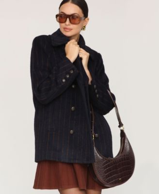 Women's Double Breasted Pinstripe Coat