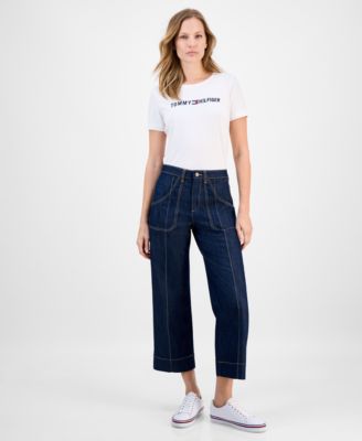 Tommy Hilfiger - Women's High Rise Wide Leg Ankle Jeans