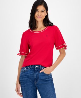 Tommy Hilfiger - Women's Tie-Sleeve T-Shirt