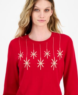 Women's Cotton Hanging Snowflake Sweater