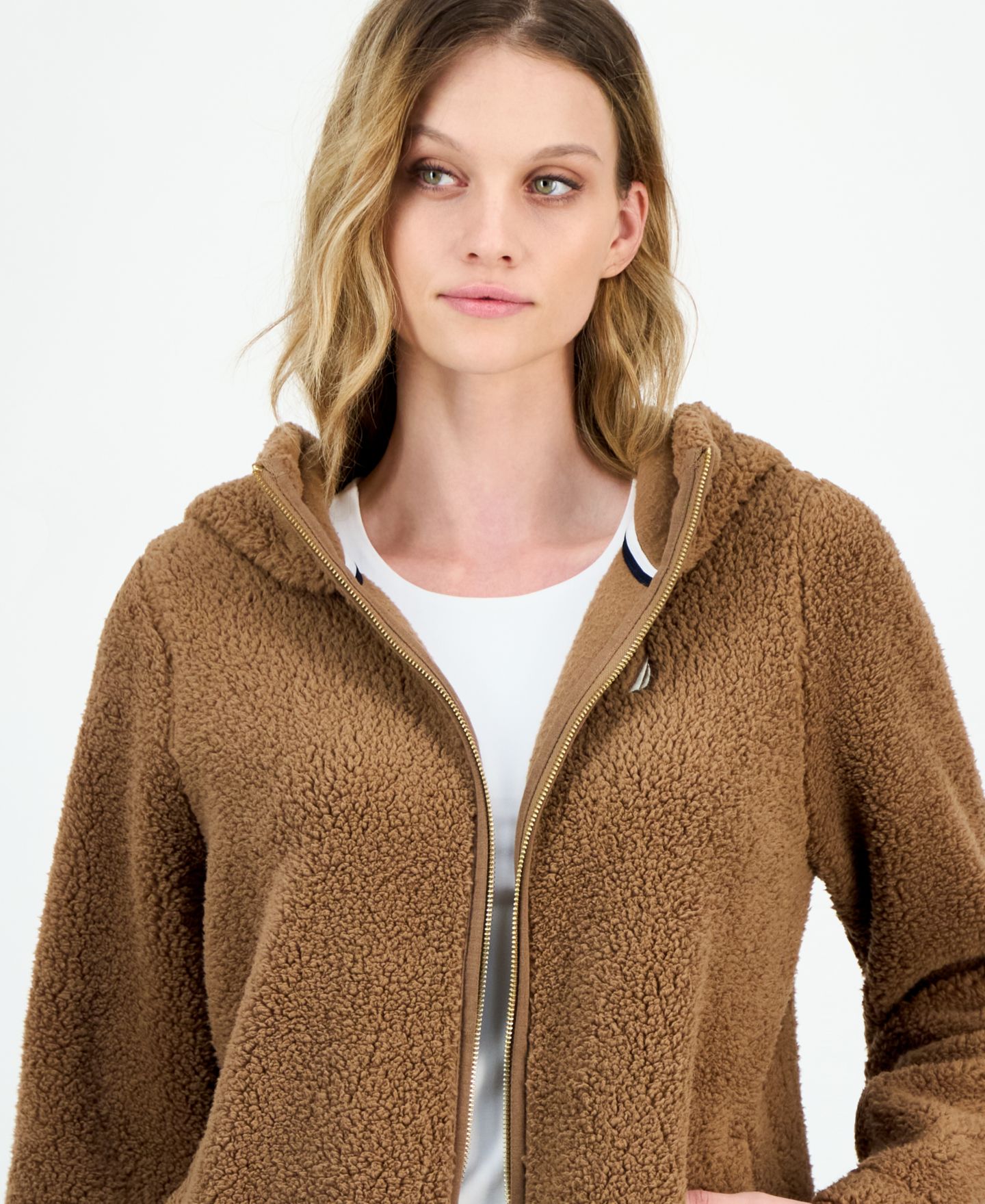 Женская куртка Nautica Jeans Nautica Zippered Fleece, цвет: Barley — фото 3