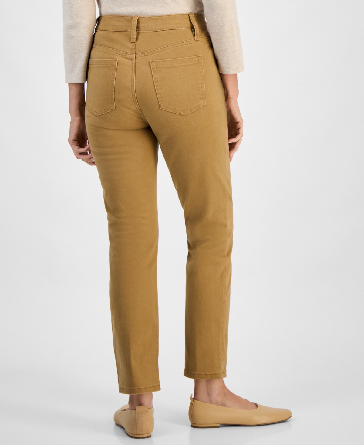 Style & Co Petite High Rise Natural Straight-Leg Jeans, Created for Macy's