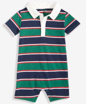 First Impressions - Baby Boys Rugby Striped Collared Sunsuit