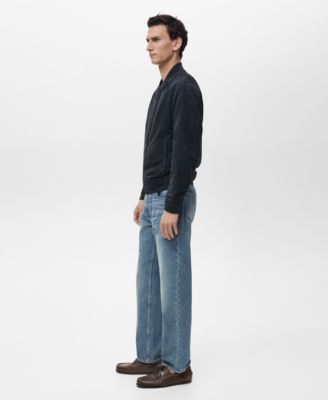 Men's Suede-Effect Bomber Jacket