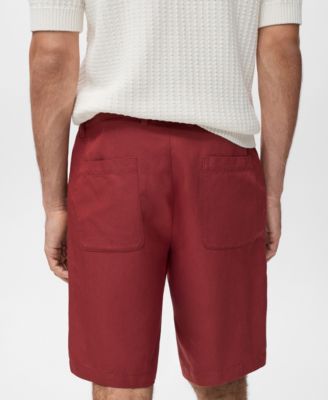 Men's Elastic Waist Linen 9" Bermuda Shorts