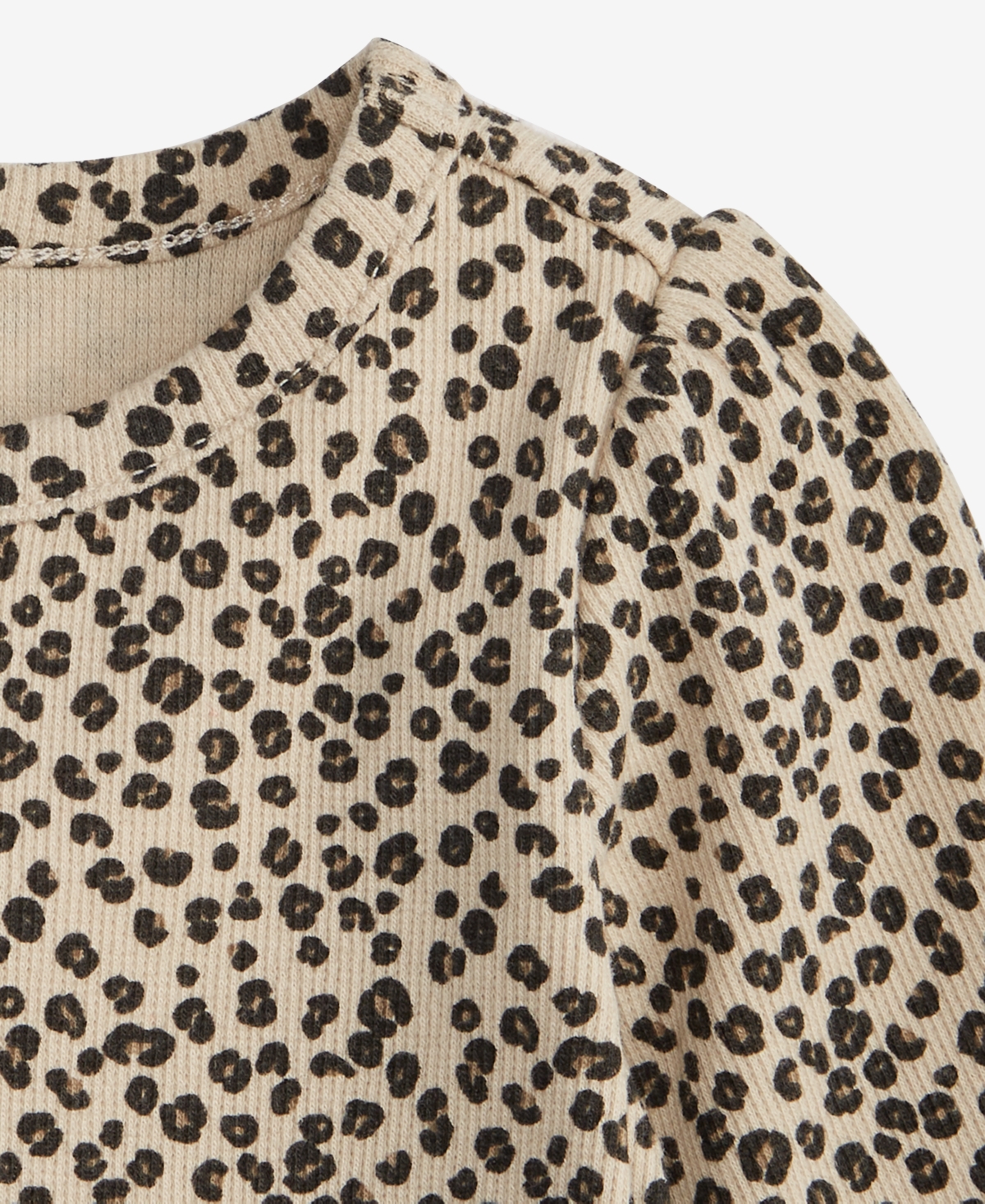First Impressions Baby Girls Long-sleeve Leopard-print Rib T-shirt, Macy's Exclusive In Brown