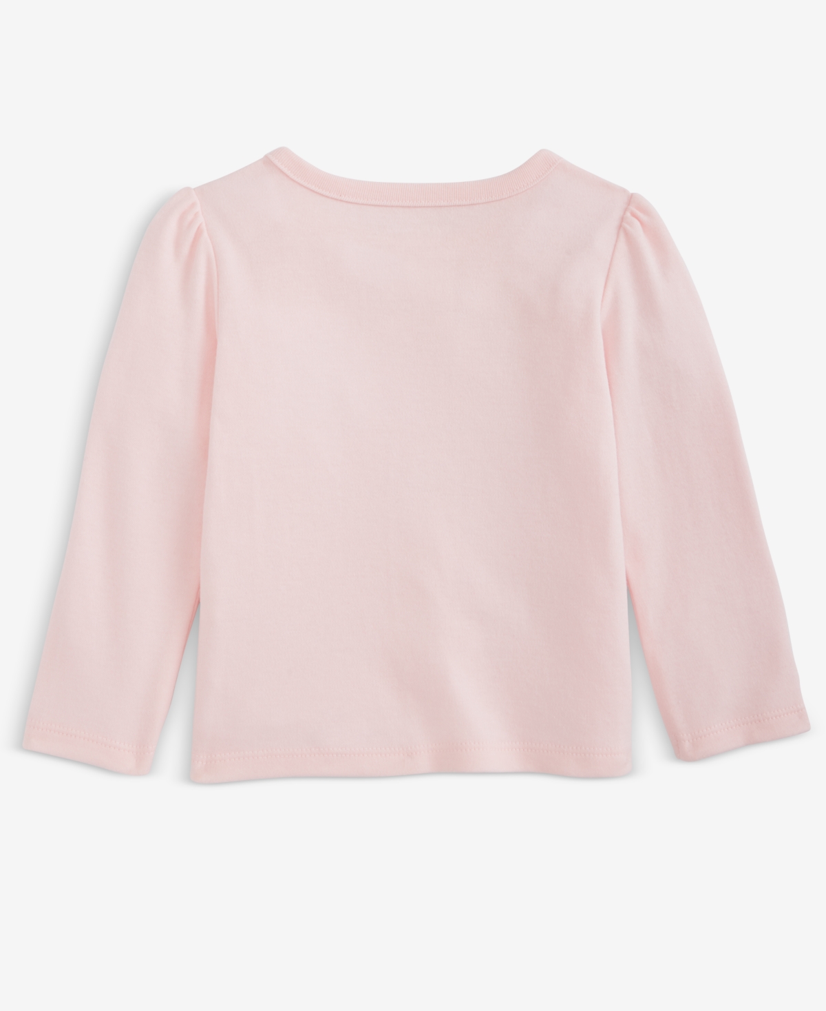 First Impressions Baby Girls Long-sleeve Velour-bows T-shirt, Macy's Exclusive In Pink