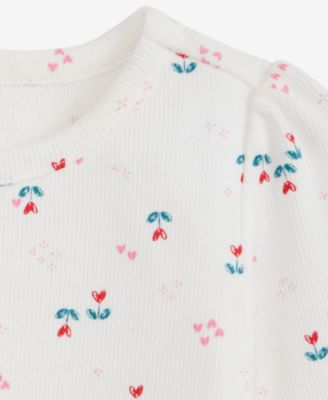 Baby Girls Mix and Match Long-Sleeve Heart Tulip-Print Rib T-Shirt, Macy's Exclusive