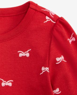 Baby Girls Mix and Match Long-Sleeve Fun Bows-Print Jersey T-Shirt, Macy's Exclusive