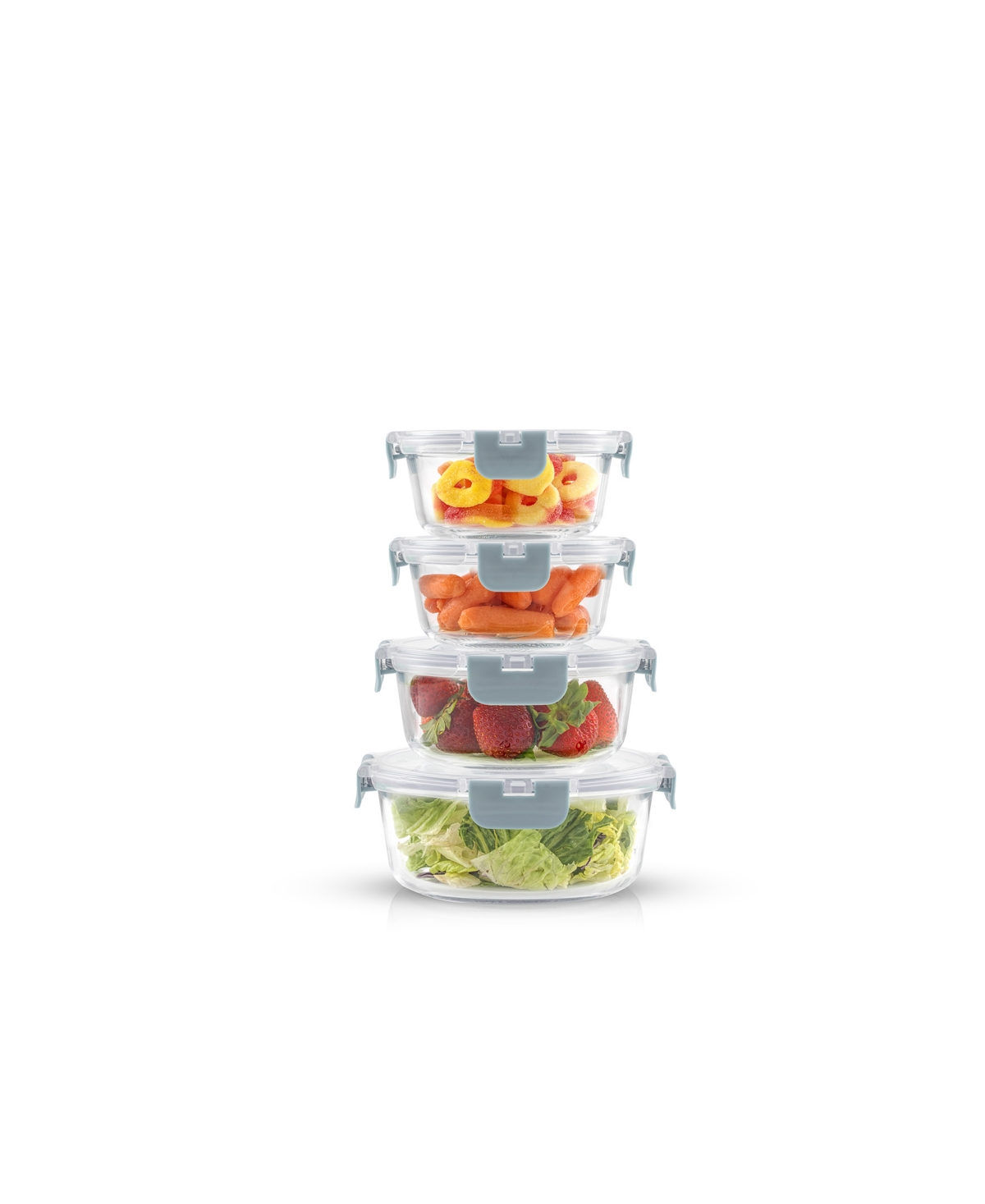 Joyjolt 24-piece Glass Storage Containers With Lids In Blue