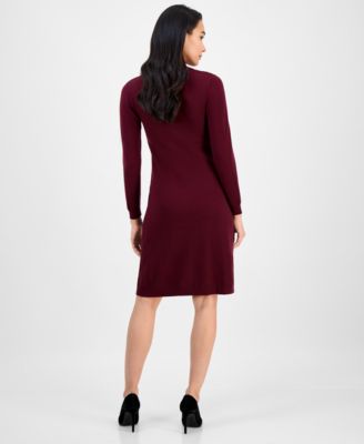 Women's Cable-Knit Long-Sleeve Sweater Dress