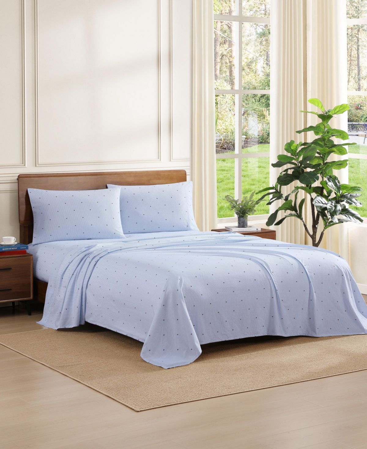 Tommy Hilfiger Printed 200-thread Count Cotton Percale 3-pc. Sheet Set, Twin