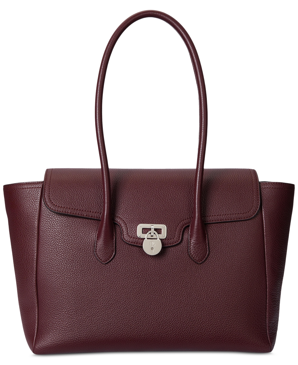 Ralph Lauren Pebbled Leather Extra-large Tanner Satchel In Animal Print