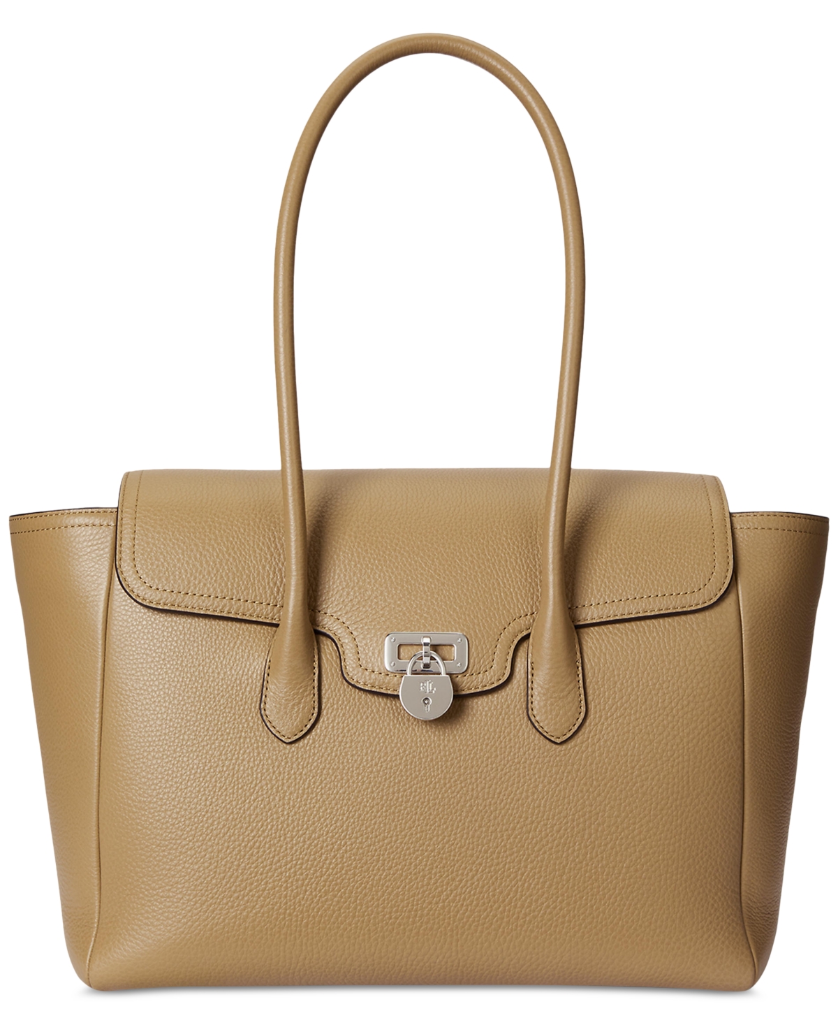 Ralph Lauren Pebbled Leather Extra-large Tanner Satchel In Multi