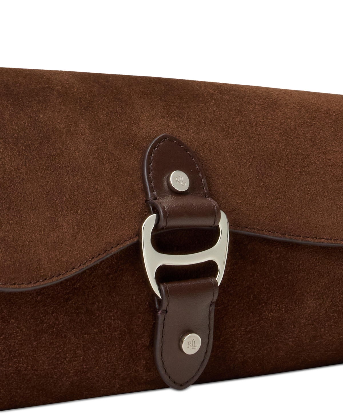 Ralph Lauren Tasha Small Suede Shoulder Bag In Brown