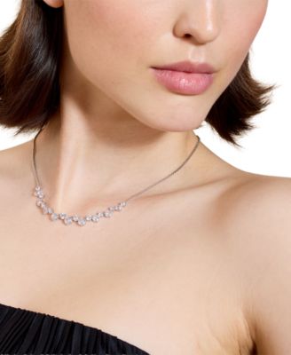 Cubic Zirconia Statement Necklace, 15" + 3" extender