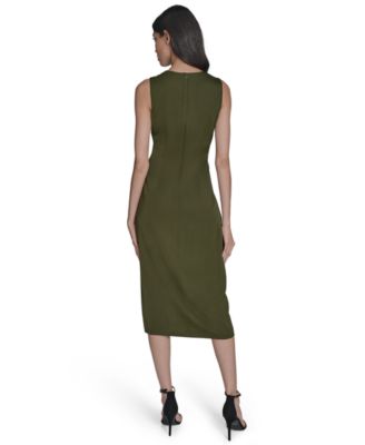 Vince Camuto Women's Satin Tuck-Waist Midi Dress - Macy's