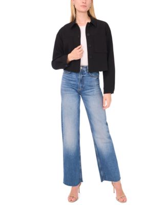 Women's V-Neck Cropped Jacket