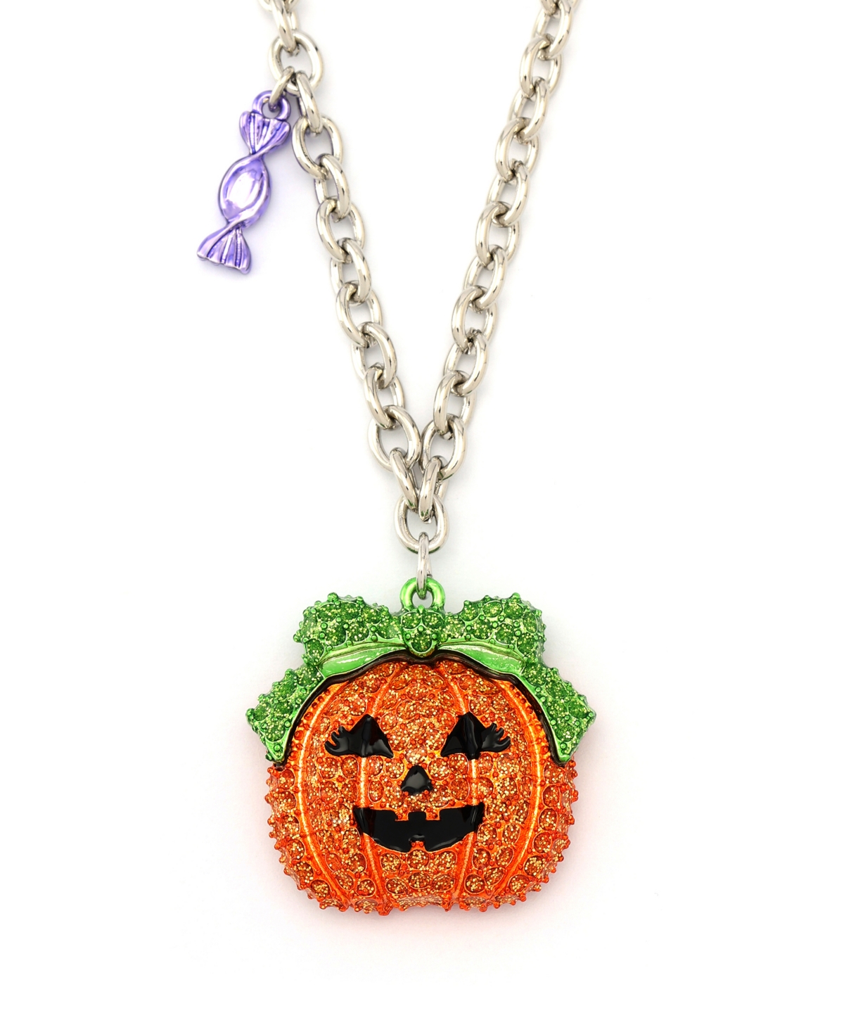 Betsey Johnson Orange Pumpkin Pendant Necklace
